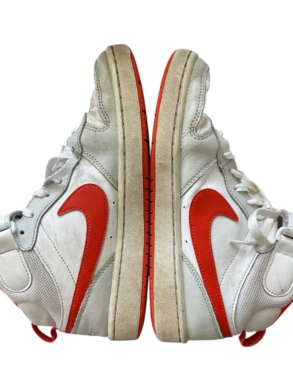 Nike Orange & White Court Borough Mid 2 Size 5Y